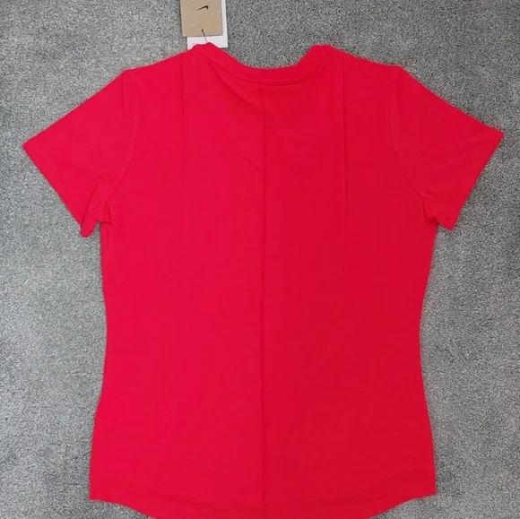 Nike Women's Dri-Fit One Luxe Tee T-Shirt Small Red Soft Breathable Recycled - Picture 10 of 16